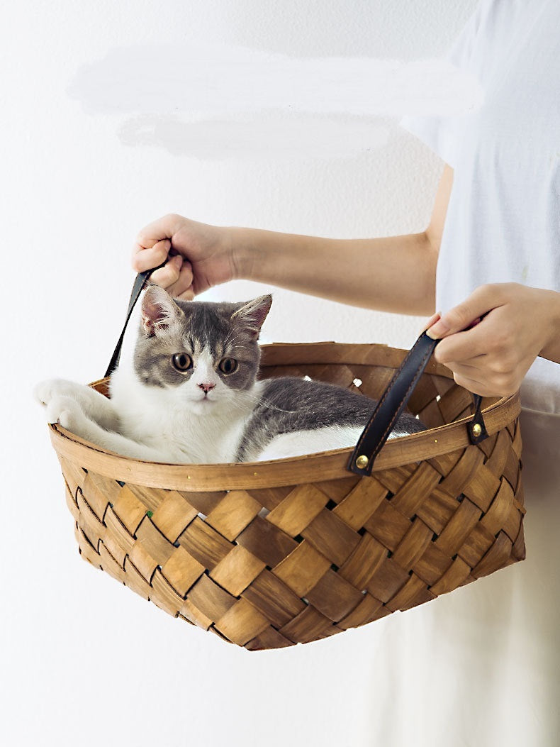 🐾 Nid Tressé pour Chat & Petit Chien – Douillet et Naturel 🌿💖