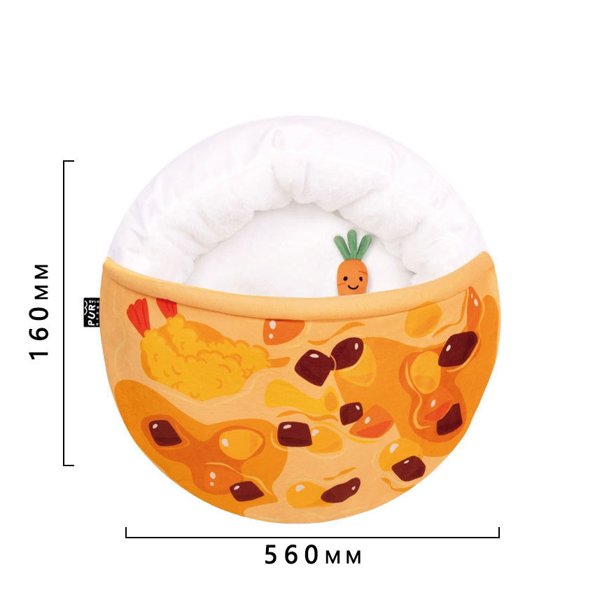 🐱 Panier pour Chat/Chien Curry Rice – Douillet & Confortable 🍛💛