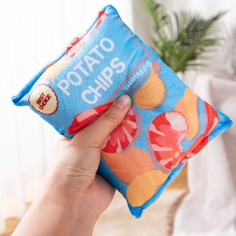 🐾 Jouet Sonore pour Chien – Chips Croustillantes en Peluche