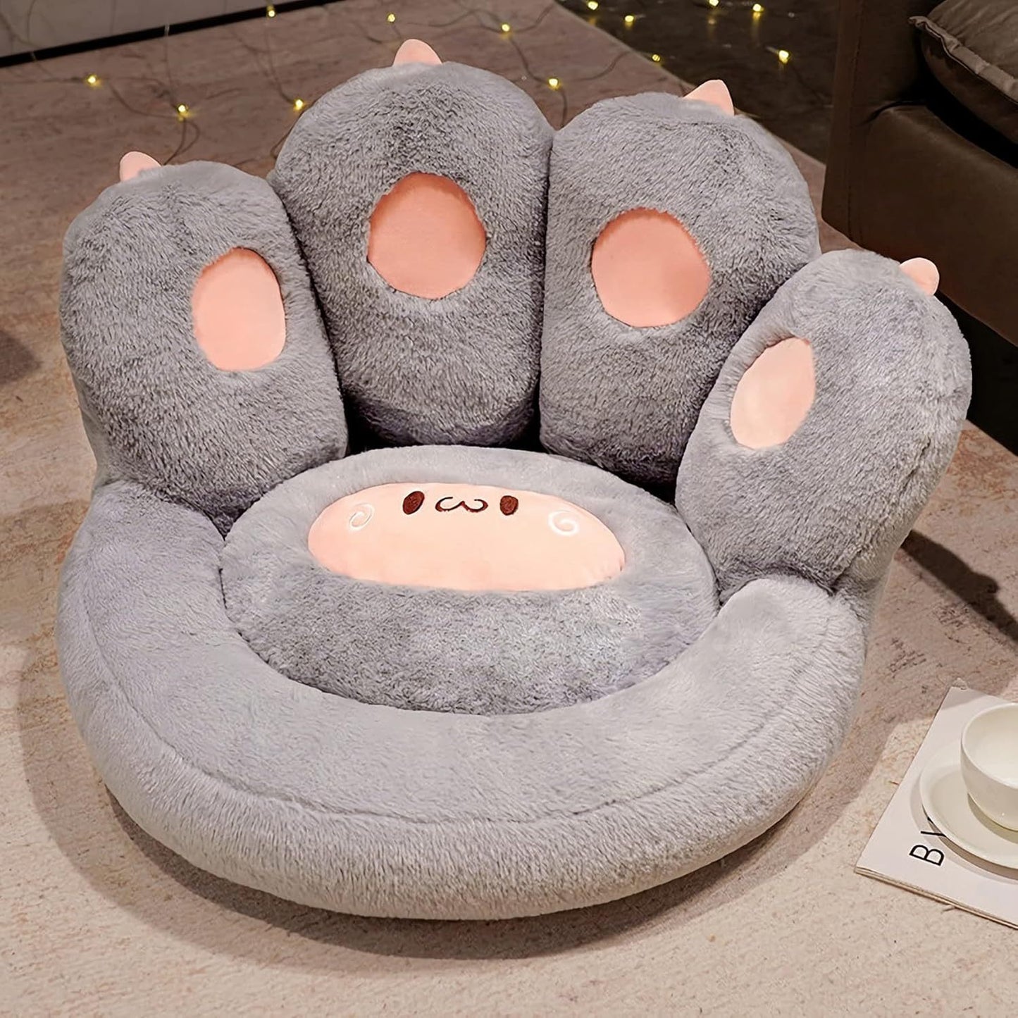 🐾 Coussin pour chien Kawaii – Patte de Chat & Mouton Rose 🐱💖