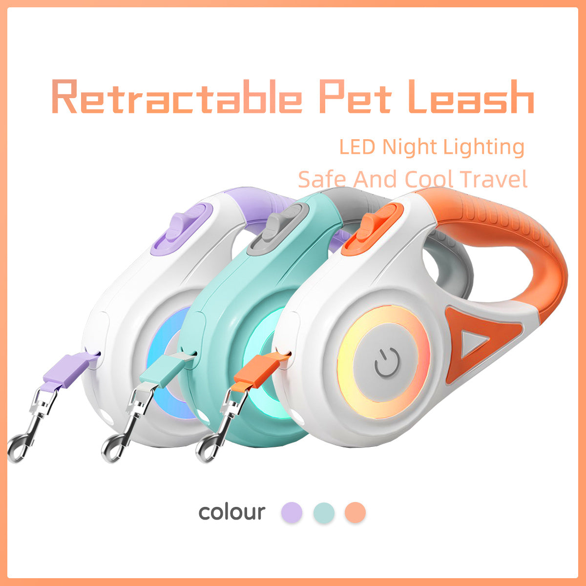 ✨ Laisse Rétractable avec Collier – Traction Automatique pour Chiens & Chats (Petit/Moyen)
