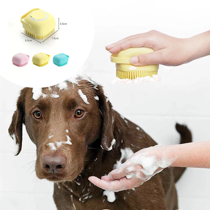 🐾 Brosse de Bain & Massage en Silicone pour Chiens et Chats – Douce et Portable 🛁