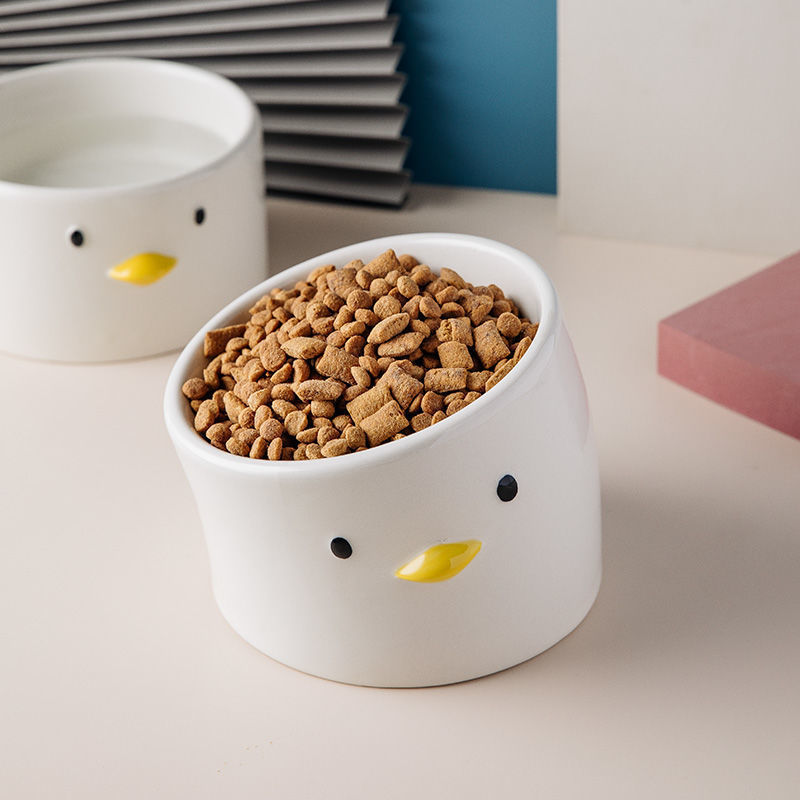 🍽️🐾 Gamelle en Céramique pour Chat/Chien – Design Plat ou Incliné Poule