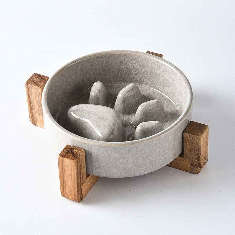 🐾🍽️ Gamelle en Céramique avec Support Bois – Design Élégant Japonais & Confortable