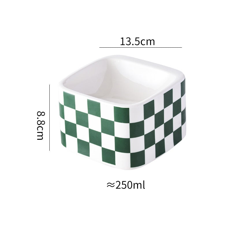 🖤🤍 Gamelle pour Chats & Petits Chiens – Céramique  Haut, Motif Lattice