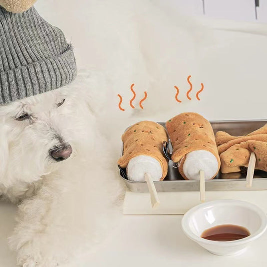 🐾 Jouet Sonore en Peluche – Rice Cake 🍘