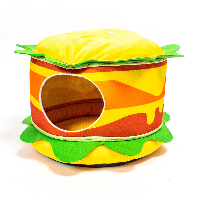 🍟🍔 Nid Douillet pour Chat & Petit Chien – Frites ou Hamburger 🐱🐶💖