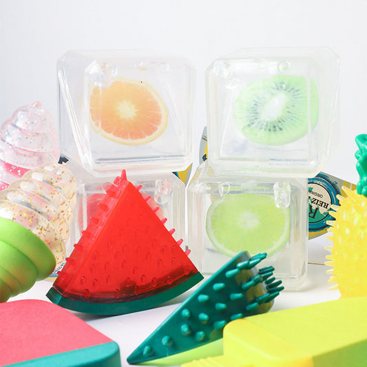 🐶🍦 Jouet à Mâcher Coloré pour Chien & Chat – Fruits & Glaces 🌈