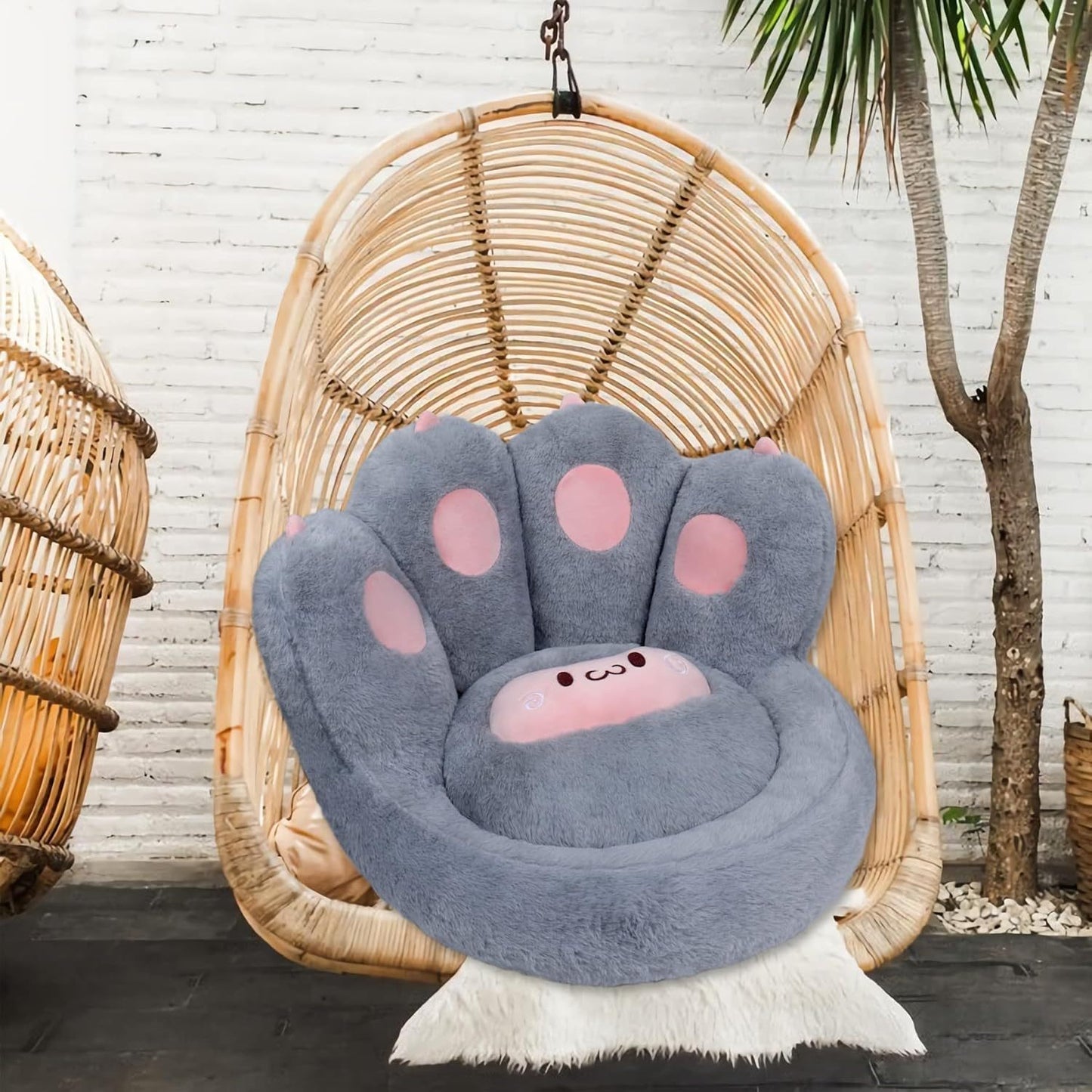 🐾 Coussin pour chien Kawaii – Patte de Chat & Mouton Rose 🐱💖