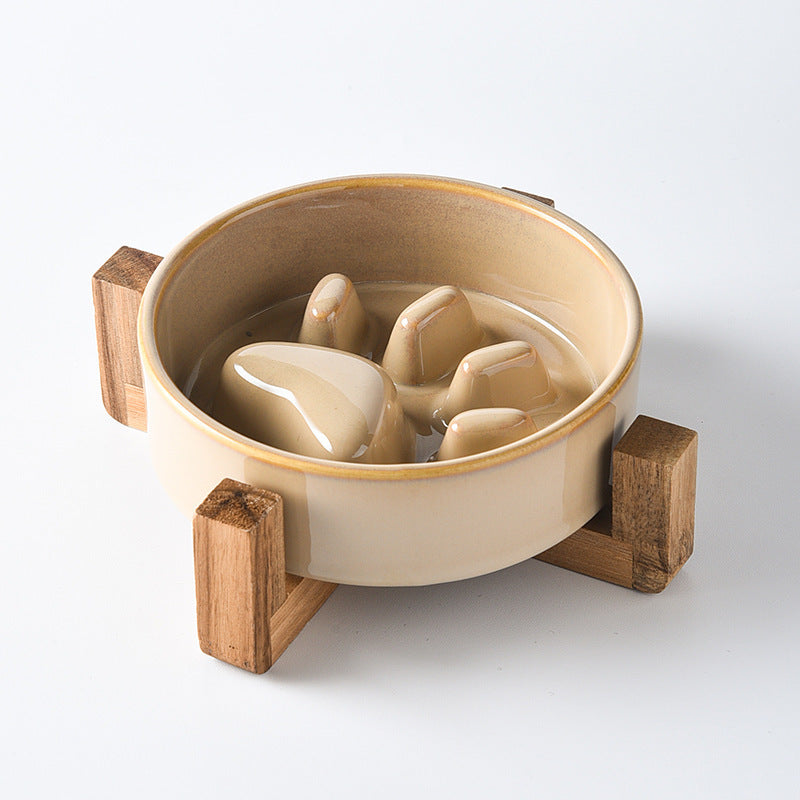 🐾🍽️ Gamelle en Céramique avec Support Bois – Design Élégant Japonais & Confortable