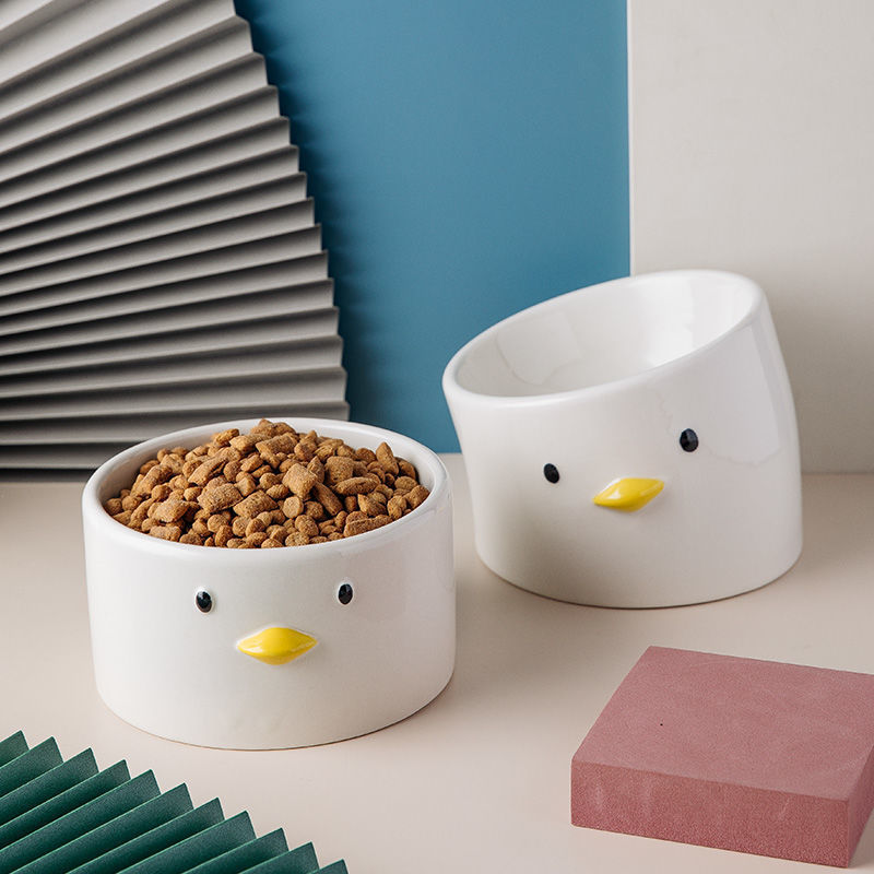 🍽️🐾 Gamelle en Céramique pour Chat/Chien – Design Plat ou Incliné Poule