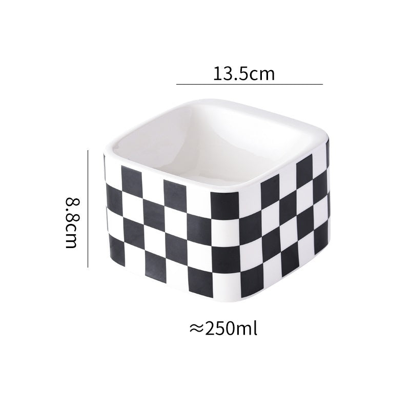 🖤🤍 Gamelle pour Chats & Petits Chiens – Céramique  Haut, Motif Lattice
