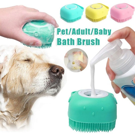 🐾 Brosse de Bain & Massage en Silicone pour Chiens et Chats – Douce et Portable 🛁