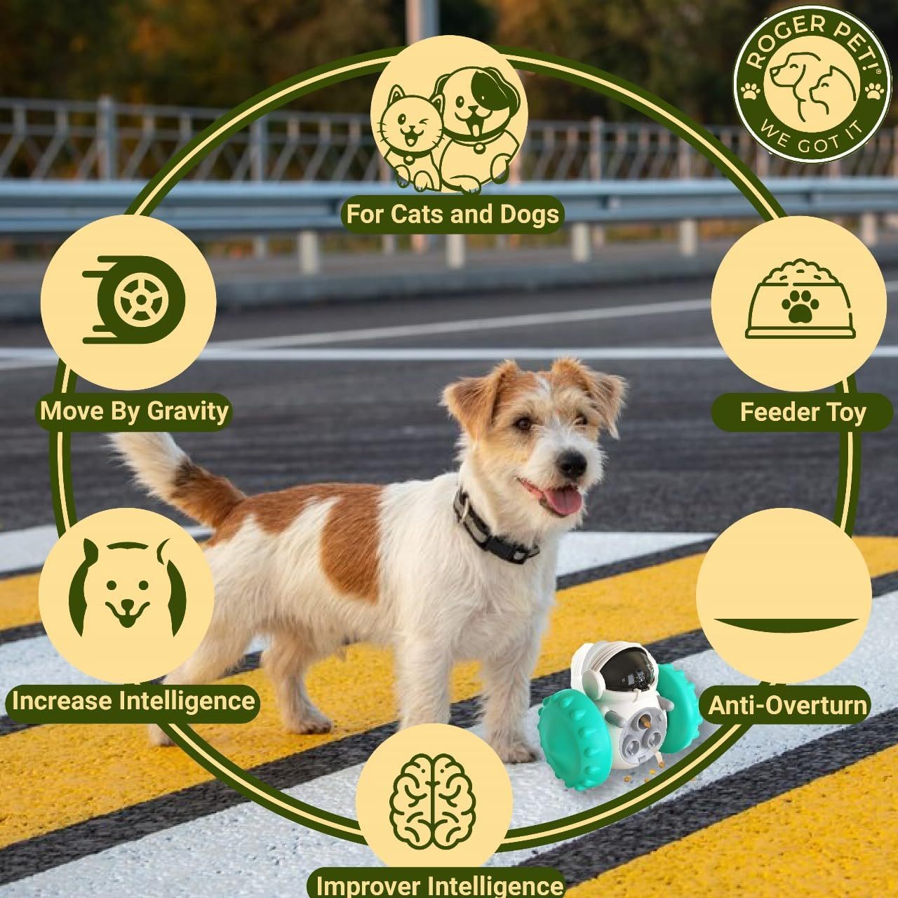 🐶🤖 Jouet Distributeur de Nourriture pour Chien – Puzzle Roller Interactif 🎾