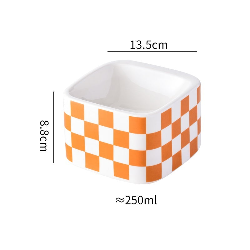 🖤🤍 Gamelle pour Chats & Petits Chiens – Céramique  Haut, Motif Lattice