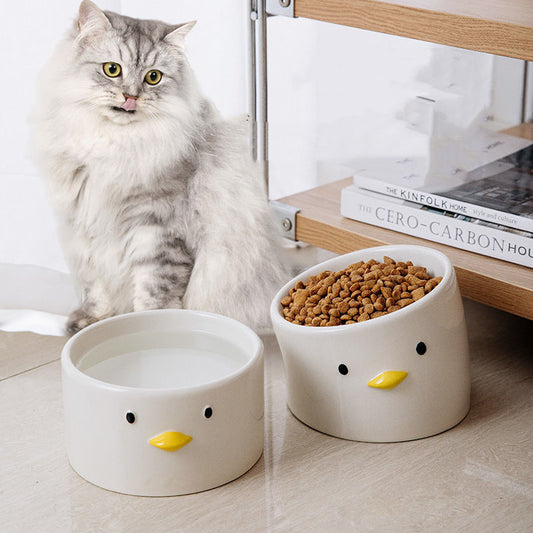 🍽️🐾 Gamelle en Céramique pour Chat/Chien – Design Plat ou Incliné Poule