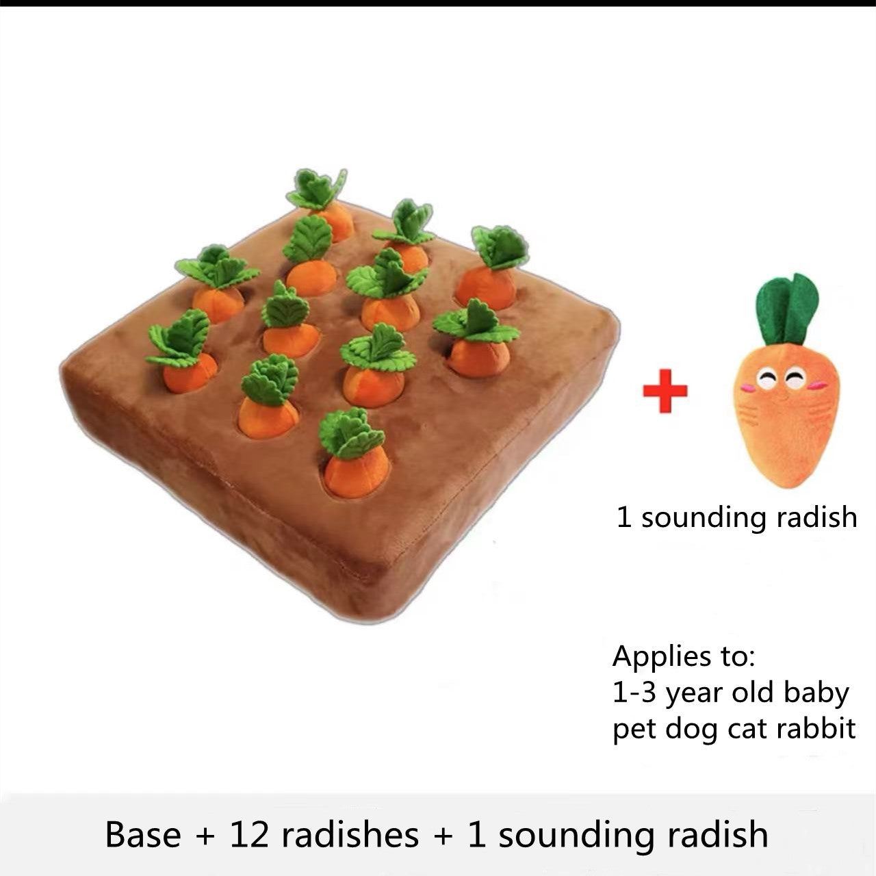 🥕 Jouet interactif pour chien – Tapis carottes en peluche
