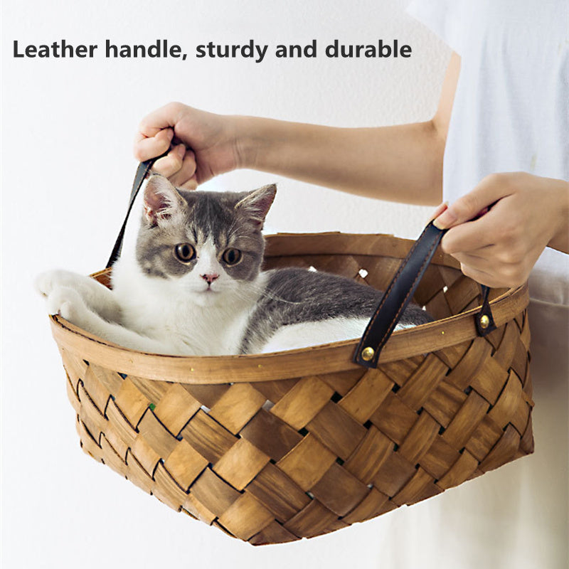 🐾 Nid Tressé pour Chat & Petit Chien – Douillet et Naturel 🌿💖